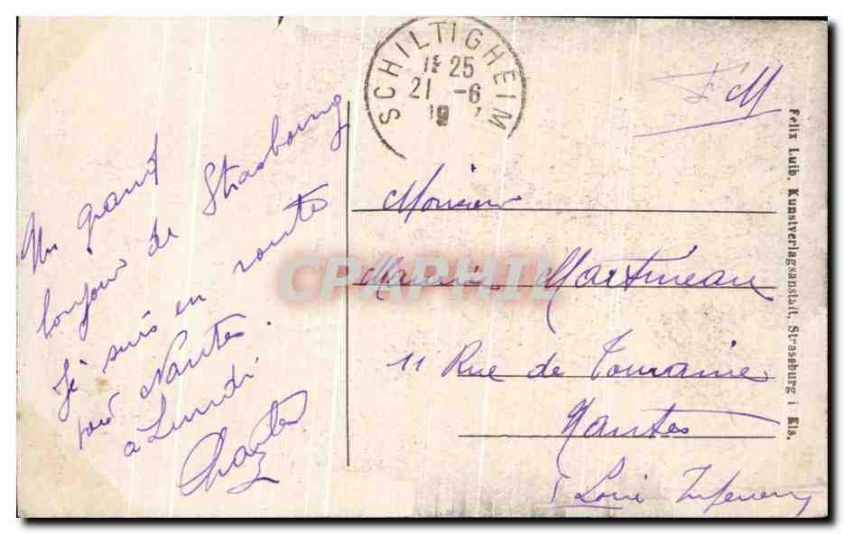 CPA Strassburg Munster Von Suden  — Verso