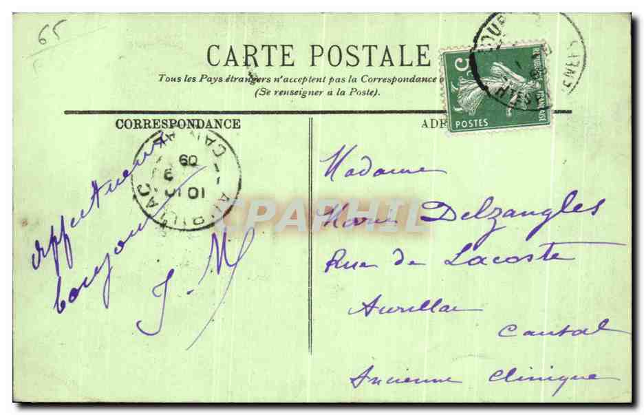 CPA Lourdes Poste des Brancardiers Voiture d'Ambulancier — Verso