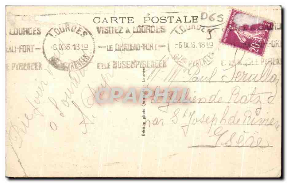 CPA Lourdes Le Grotte Miraculeuse — Verso