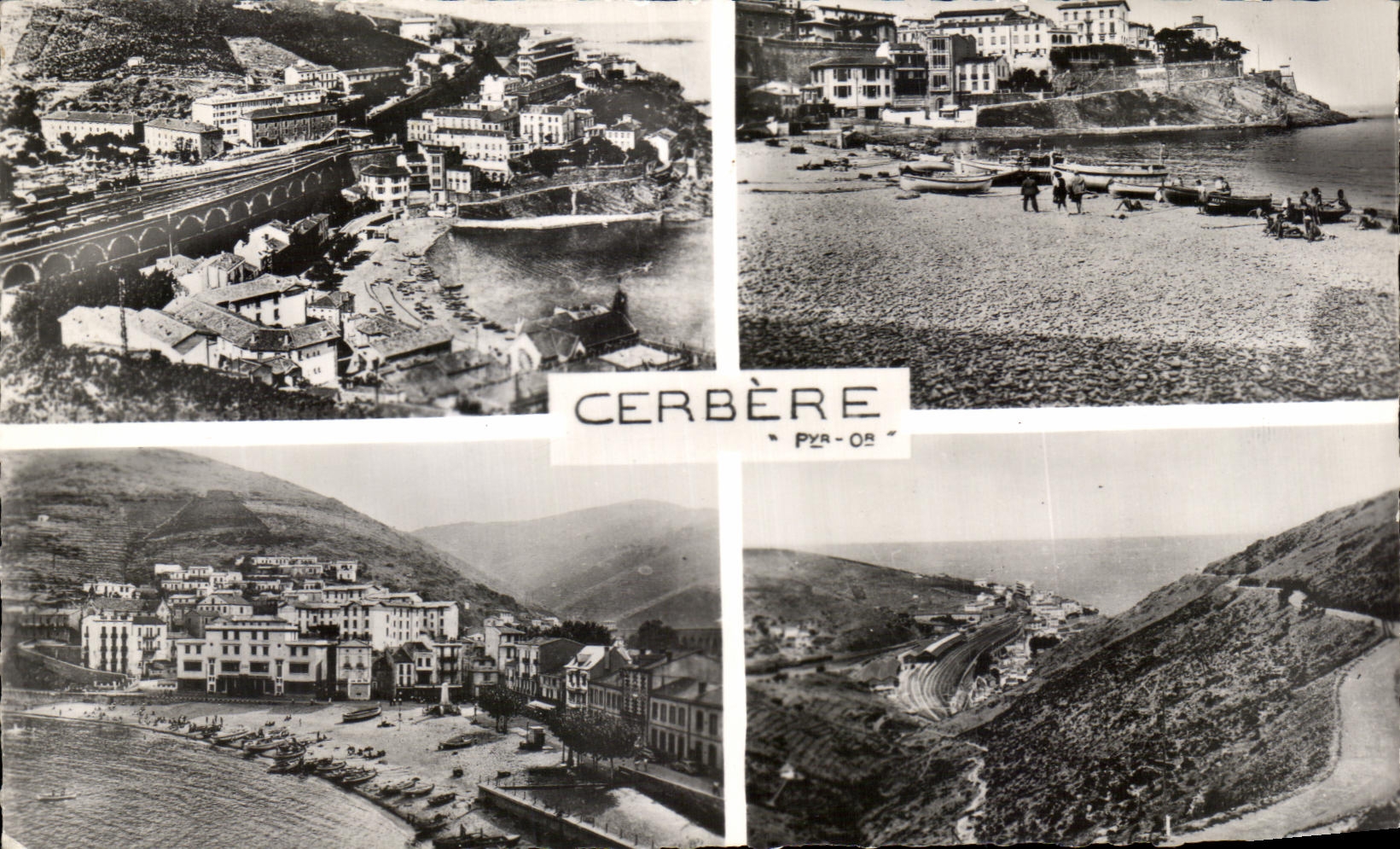 CPA Cerbere Vue Generale de la Ville et la plage Route de Banyuls Un joli Coin
