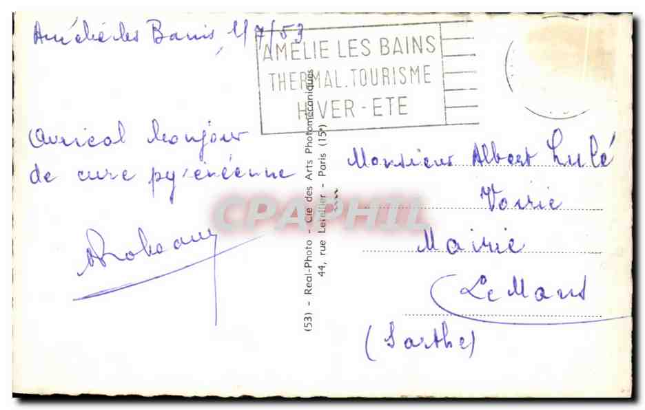 CPA Amelie Les Bains Vue Generale Hcpital Muite — Rückseite
