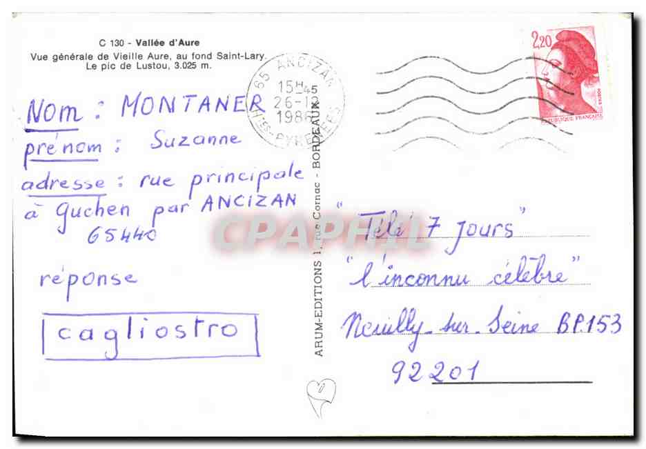 Vallée d'Aure — Vue générale de Vieille Aure, au fond Saint-Lary, 3.025 m — ARUM-EDITIONS — Reverso