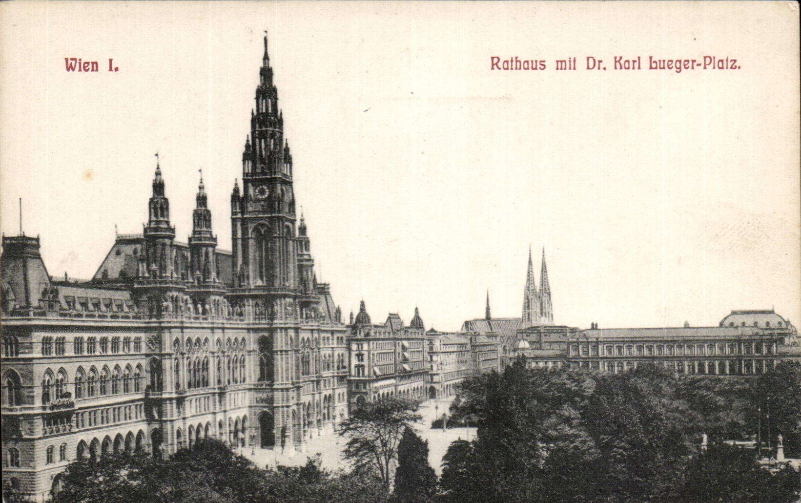 CPA Wien Rathaus Mit Karl bueger Platz