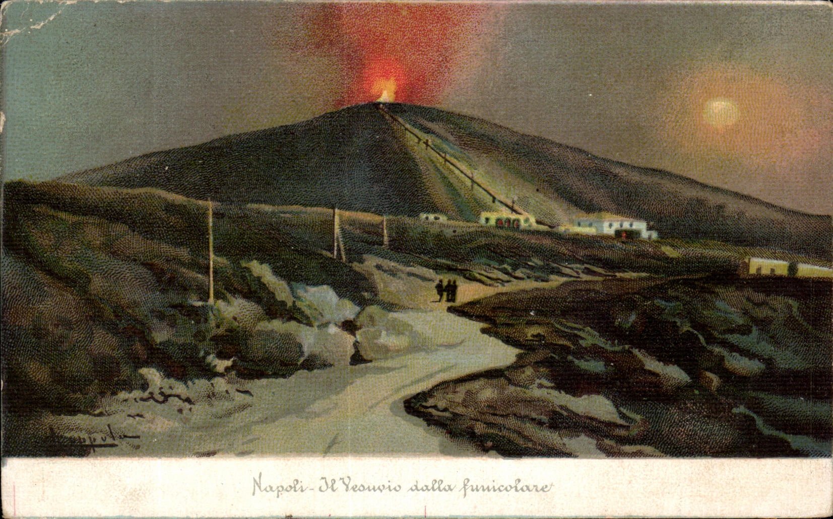 CPA Napoli Il Vesuvio dalla Funicolare Volcan