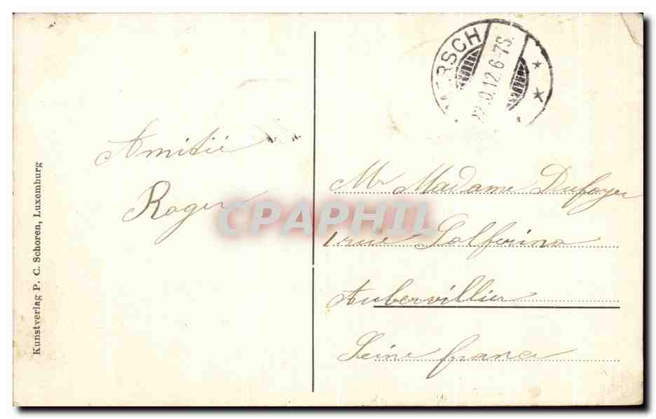 CPA Luxembourg Schlossbrucke — Verso