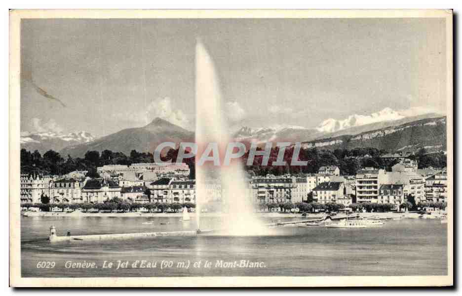 CPA Geneve d Eau et le Mont Blanc