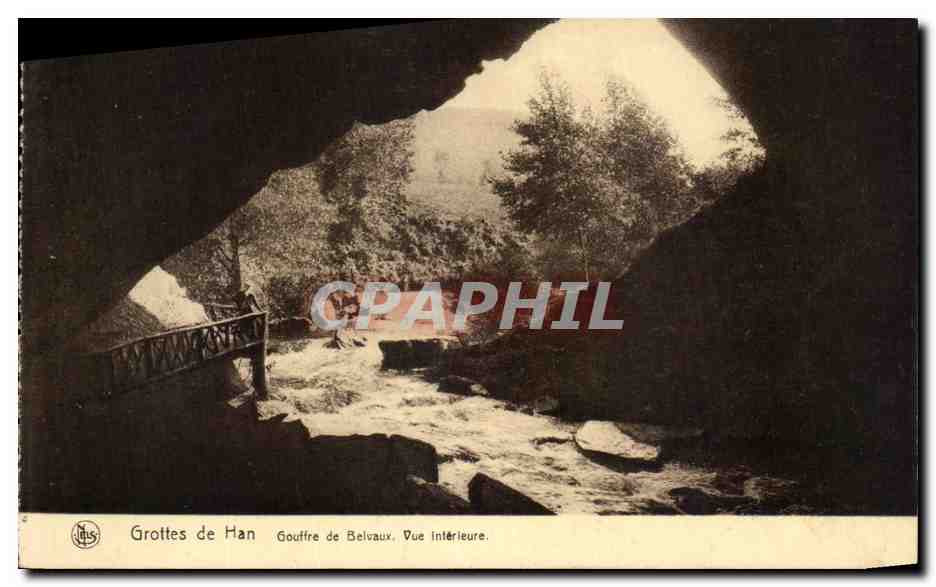 CPA Grottes de Han Gouffre de Belvaux vue Interieure