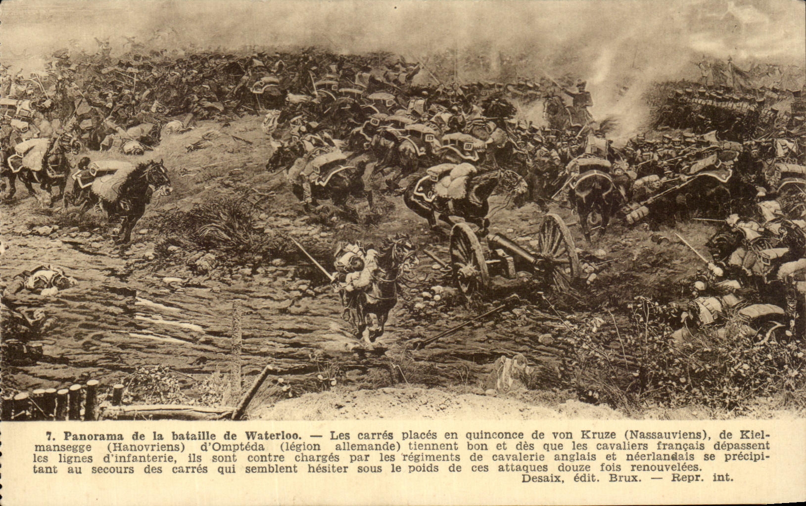 Bataille de Waterloo — Panorama de la Butte du Lion — Desaix, édit. Brux.