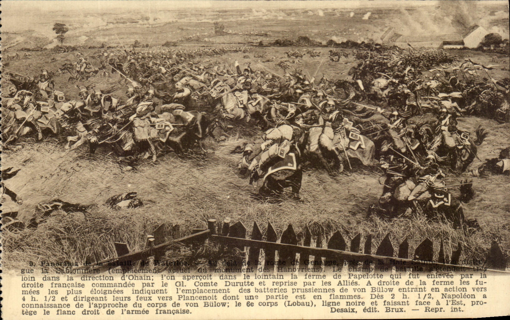 Bataille de Waterloo — Panorama érigé au pied de la Butte du Lion, Bruxelles — Desaix, édit. Brux.