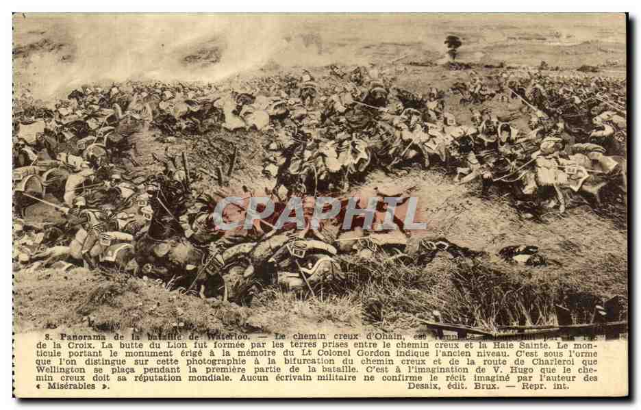 Panorama de la bataille de Waterloo — Butte du Lion — Desaix, édit. Brux.