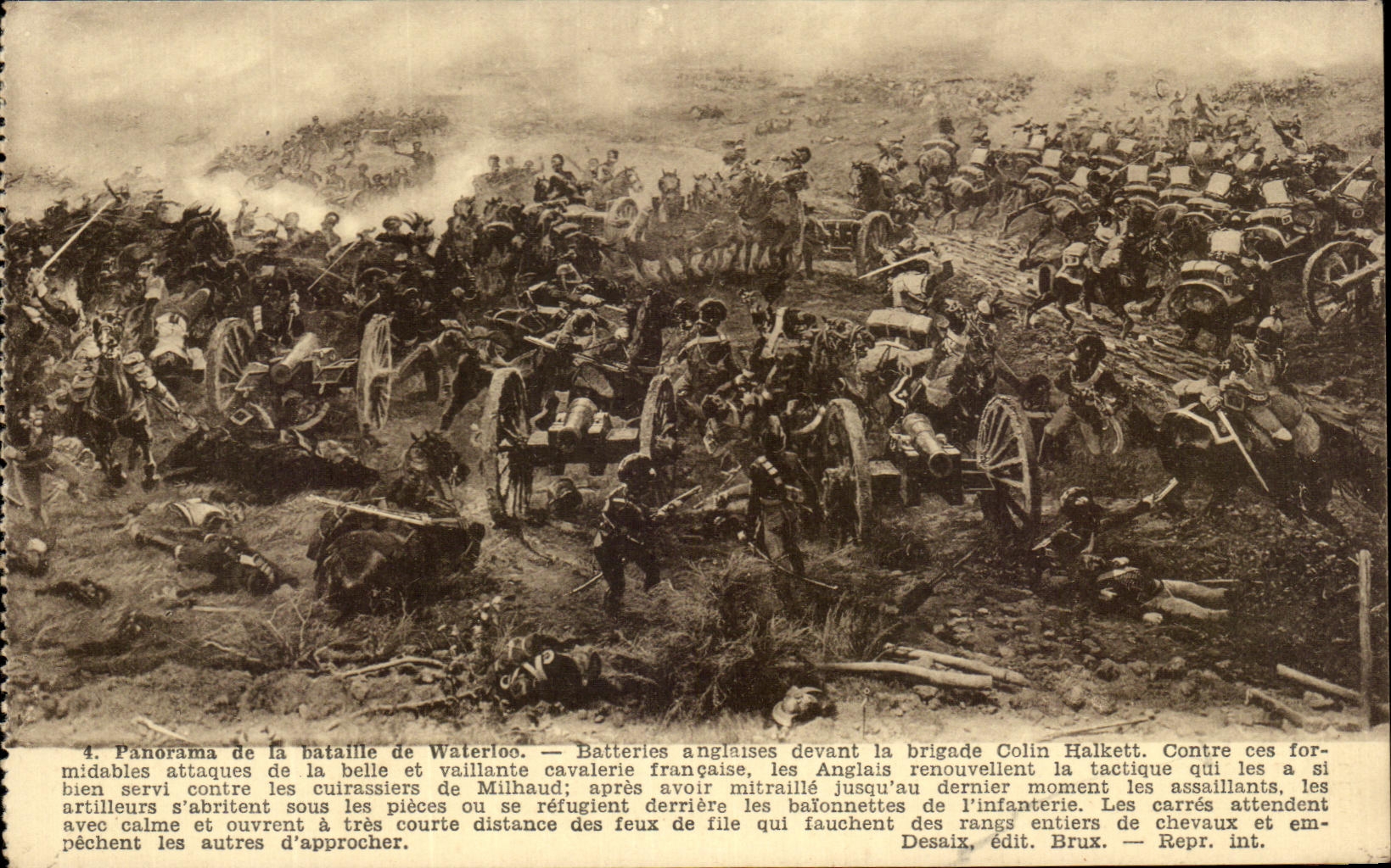 Bataille de Waterloo — Panorama de la Butte du Lion — Desaix, édit. Brux.