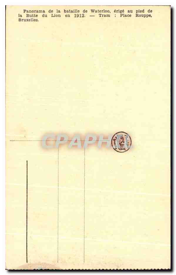 Panorama de la bataille de Waterloo — Les 30e et 73e régiments d'infanterie anglaise (gauche d'Halkett) — Desaix, édit. Brux. — Repr. int. — Achterkant