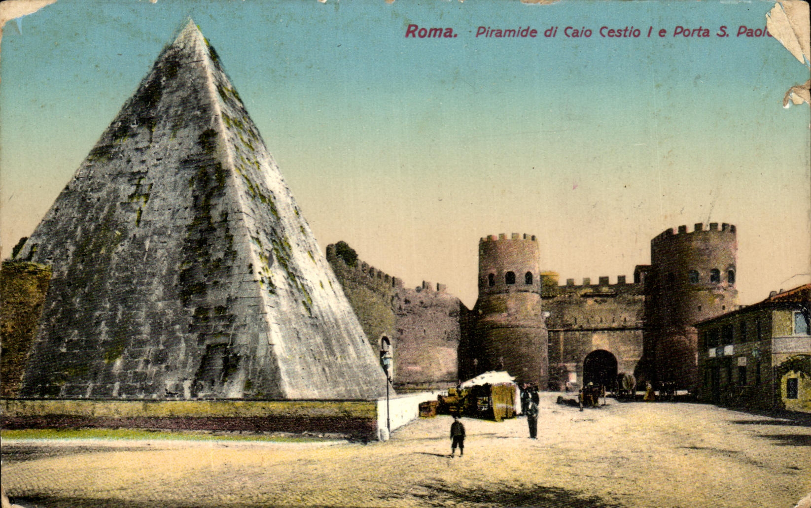CPA Roma Piramide di Calo Cestio le Porta S 