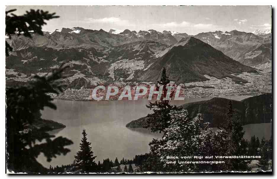 CPA Blick vom Rigi auf Vierwaldstattersee und Unterwalderalpen