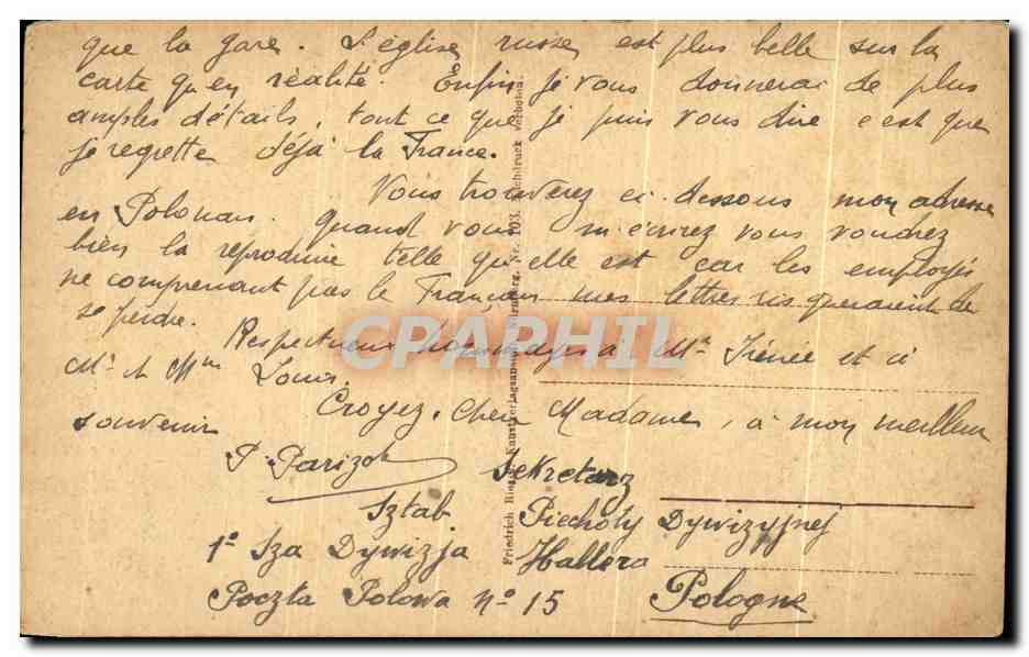 CPA Kowel russische Kirche Eglise Russe Ukraine Russie — Rückseite