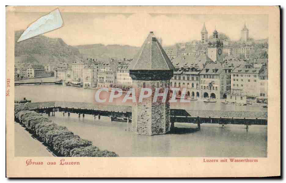 CPA Geuss aus Luzern Luzern mit Wasserthurnm