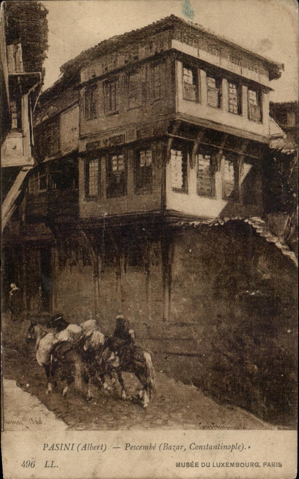 CPA Pasini Pescembe Constantinople Bazar Turquie Musee du Luxembourg Paris 