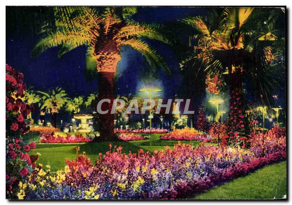 CPA Nice Le Jardin du Roi Albert 1er (effet de nuit)