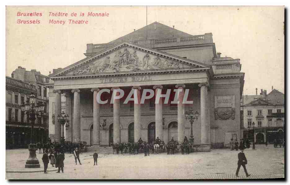 Théâtre Royal de Bruxelles — façade néoclassique avec colonnades — éditeur CPAPHIL