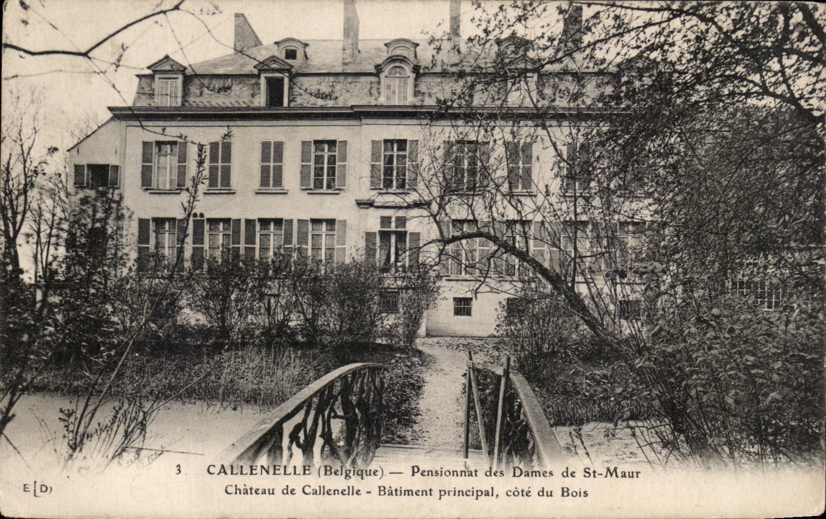 CPA Callenelle Pensionnat des Dames de St Maur Chateau de Callenelle Batiment principal cote du Bois