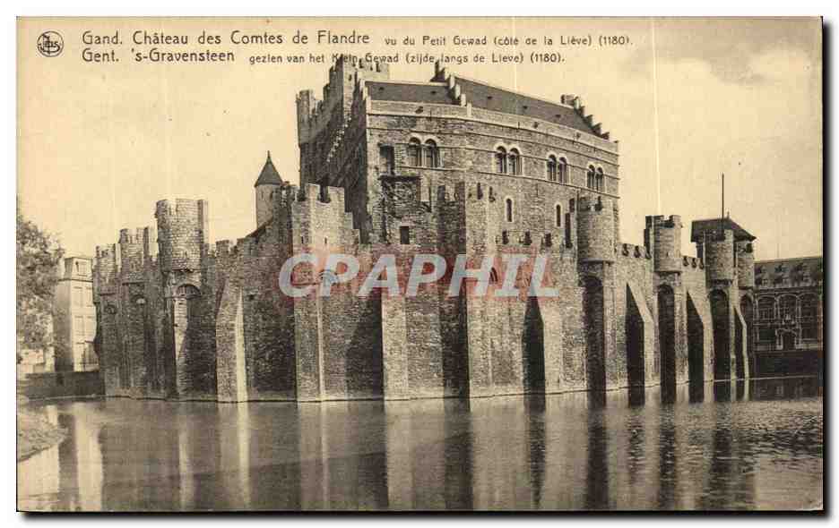 CPA gand Chateau des Comtes de Flande vue du Petit Gewald