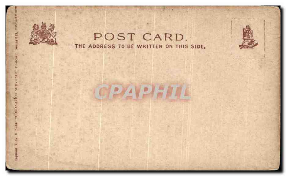 King Edward VII — Coronation Souvenir — Tuck & Sons, Series 1539 — Reverso