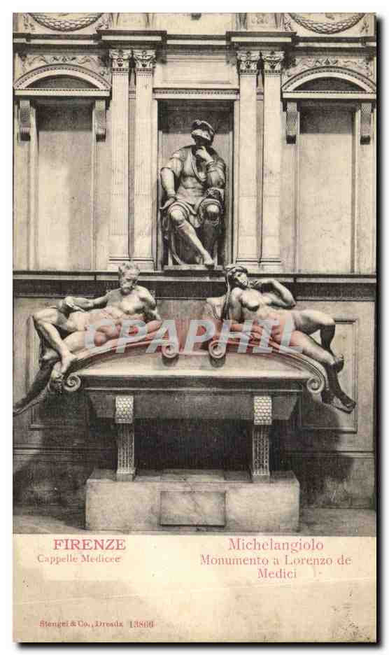 CPA Firenze Chapelle Medicee Michelangelo Monumento a Lorenzo de Medici