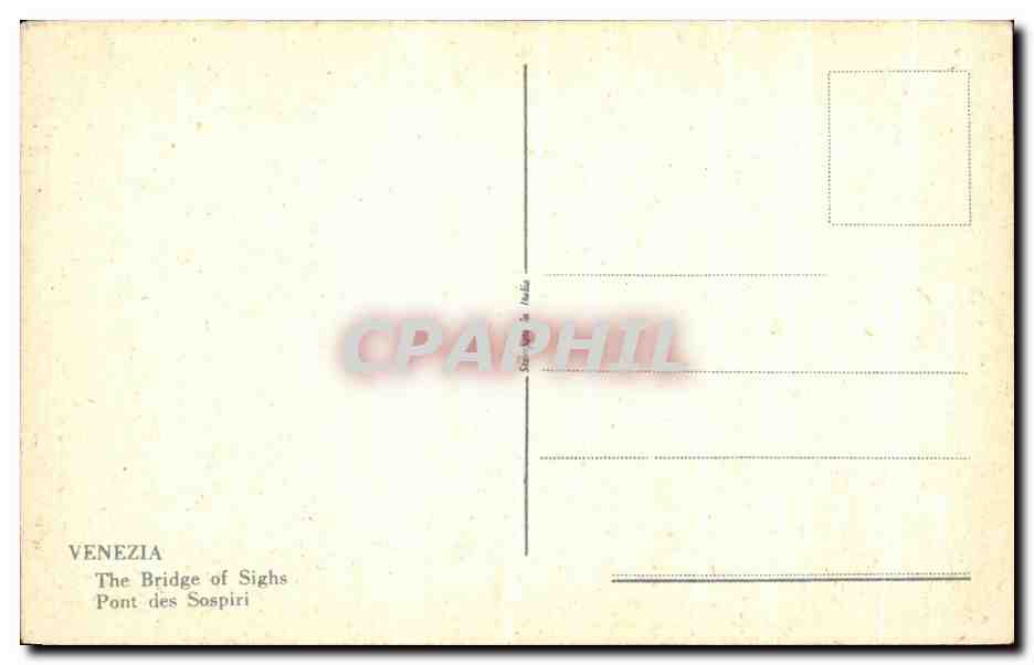 CPA Venezia Ponte Dei Saspiri — Rückseite