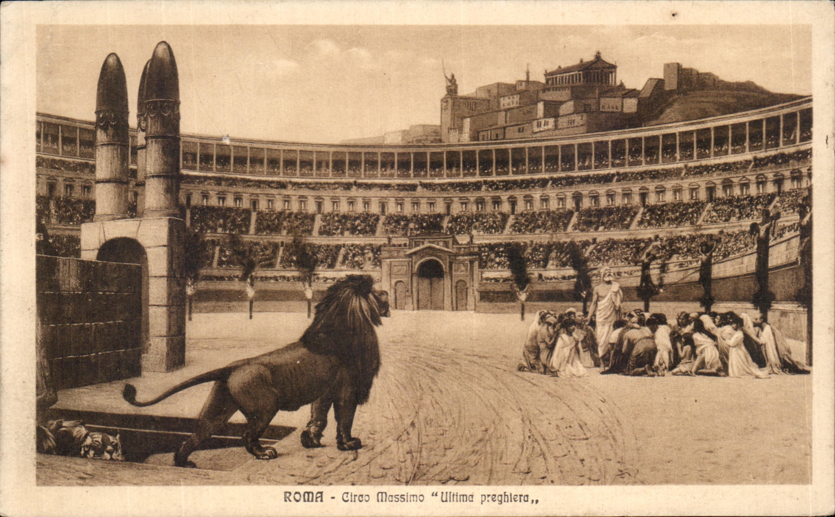 CPA Roma Citro Massimo Uitima Preghiera Lion 