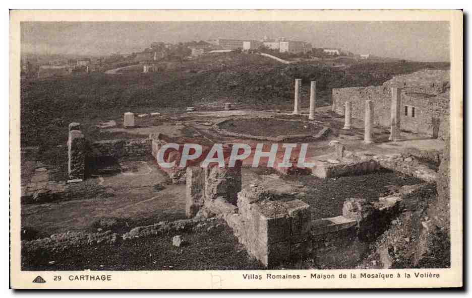 CPA Carthage Villas Romains Maison De La Mosaique A La Voliere