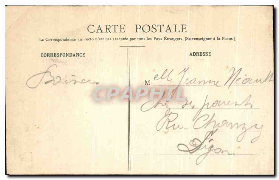 CPA Lyon Place Carnot Statue de la Republique — Verso
