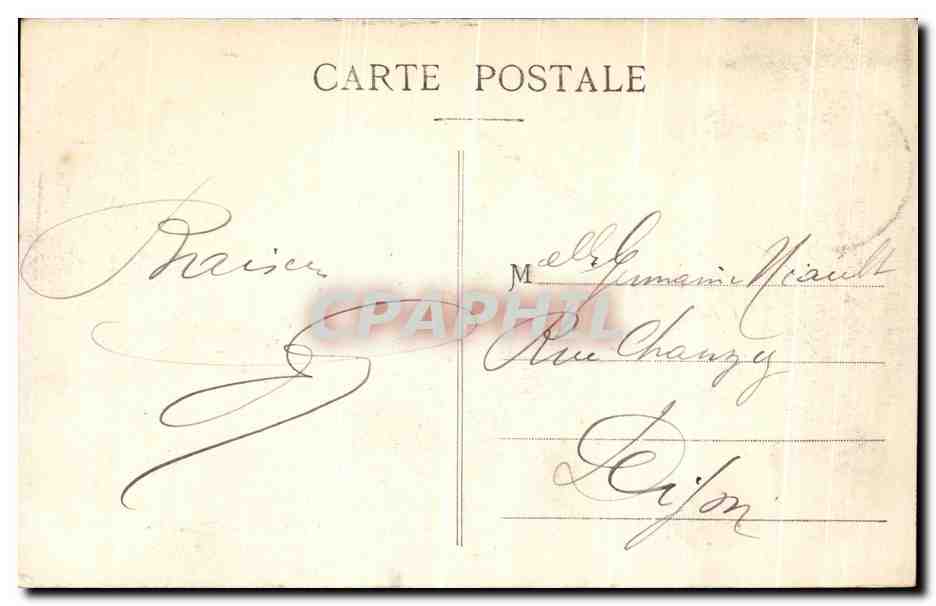 CPA Lyon Le Crue du Rhone Bateaux amarres au Quai de Retz Janvier 1910 — Verso
