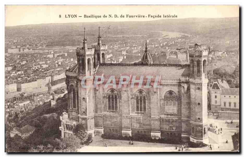 CPA Lyon Basilique de Fourviere Facade Laterale