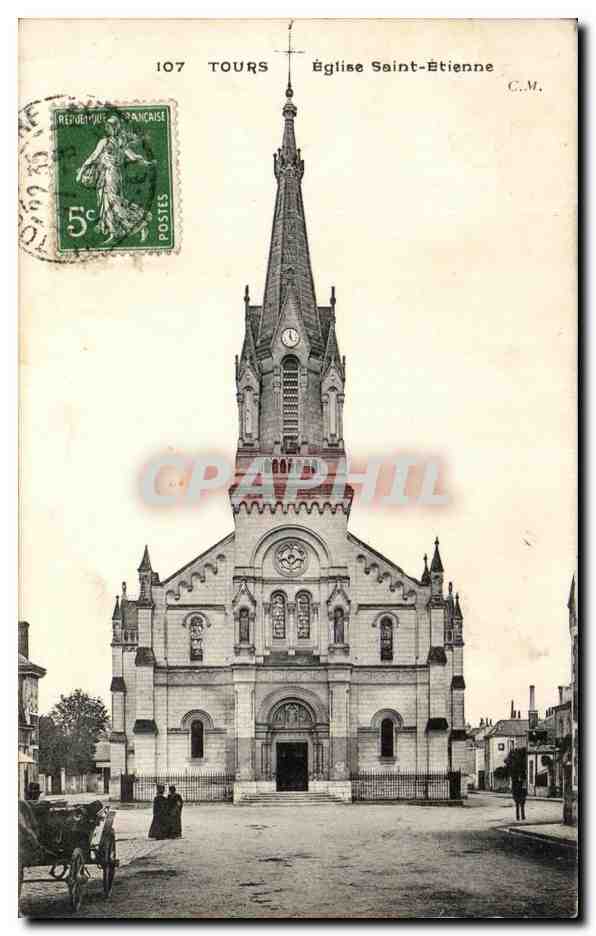 CPA Tours Eglise Saint Etienne