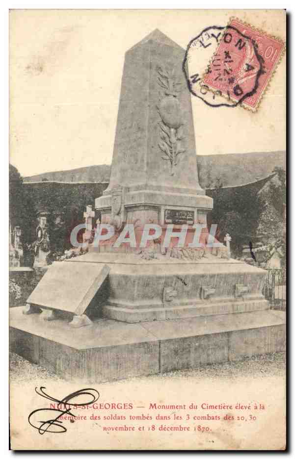 CPA Nuits St Georges Monument du Cimetiere eleve a la Memoire des Soldats tombes dans les 3 combats Militaria 