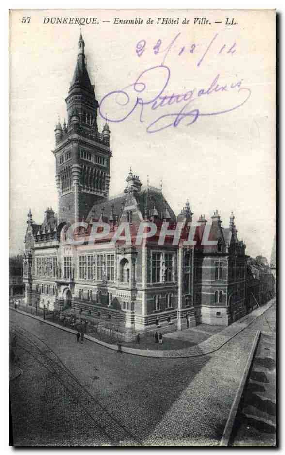 CPA Dunkerque Ensemble de l'Hotel de Ville