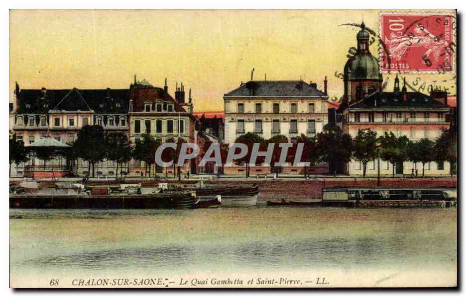 CPA Chalon Sur Saone Le Quai Gambetta et Saint Pierre