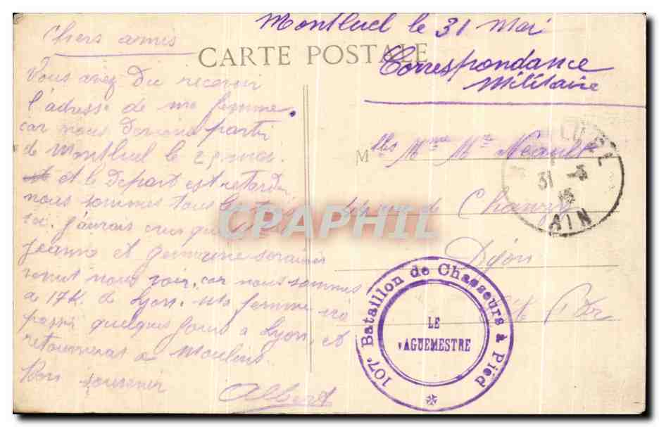 CPA Guerre 1914 Ordre Du Jour Militaria  — Rückseite