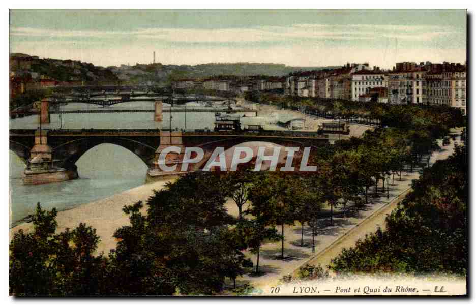 Lyon — Brücke und Quai du Rhône — CPAPHIL 70