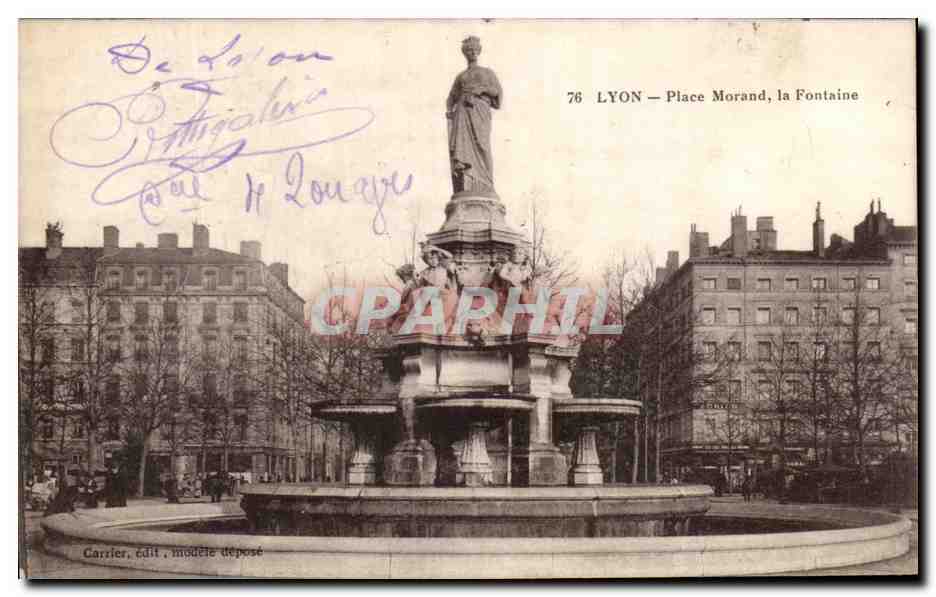 CPA Lyon Place Morand La Fontaine