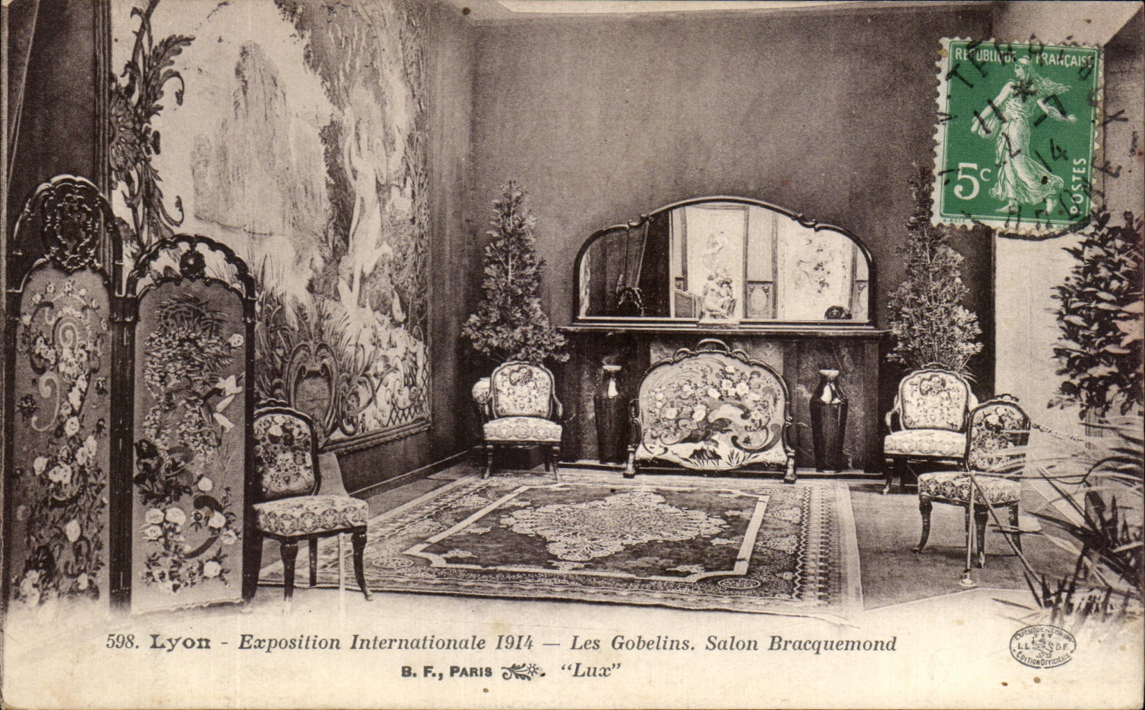 CPA Lyon Exposition Internationale 1914 Les Gobelins Salon Bracquemond