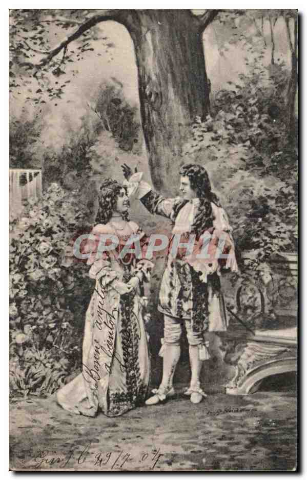 Garten-Szene — Paar in historischem Kleid — Verlag E.S.W.