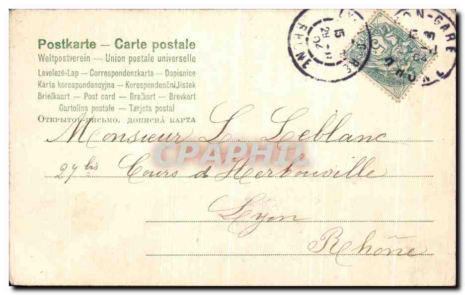 CPA Bon Souvenir A Voke Famille Andree Femmes — Rückseite