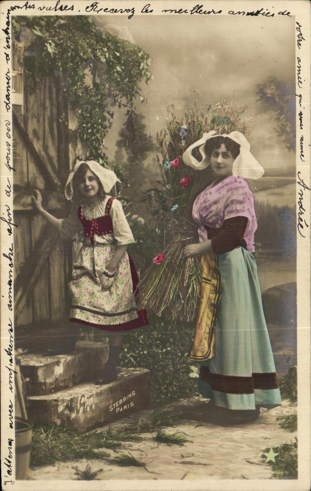 Femmes et enfant dans un jardin — Stebbing Paris — Série N° 756
