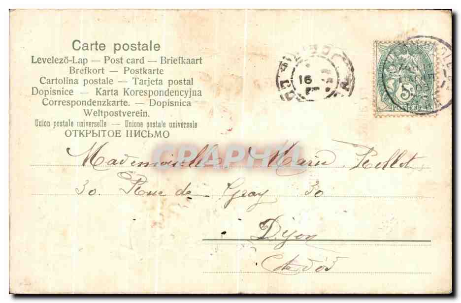 CPA Je Meurs ou Je M'attache — Verso