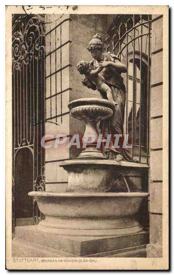 CPA Stuttgart Brunnen Honiginolga Bau