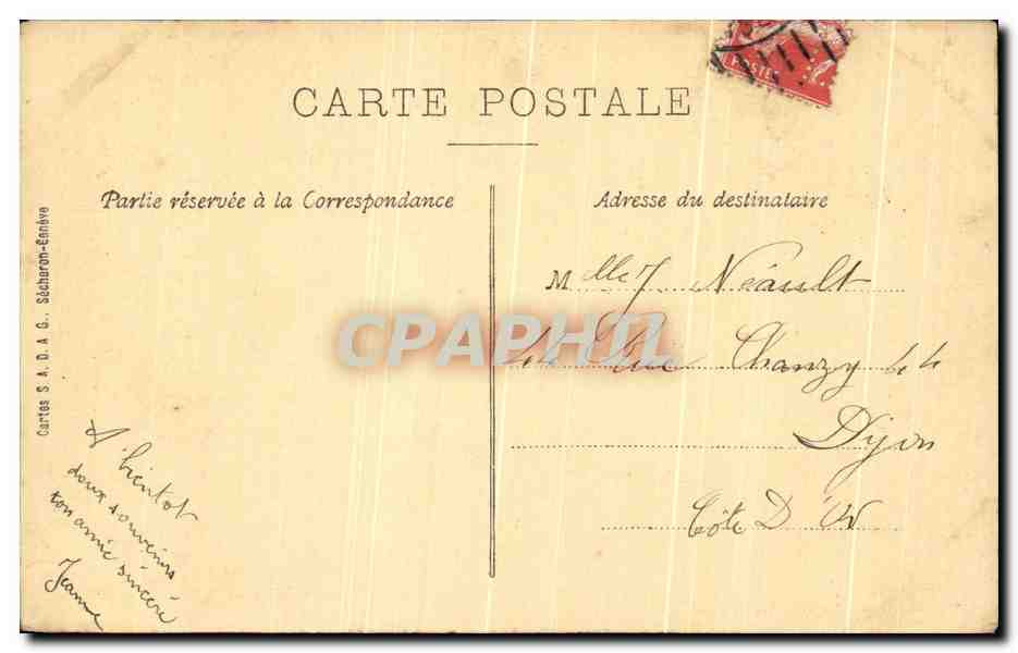 CPA Montreux et les Rochers de Naye — Rückseite