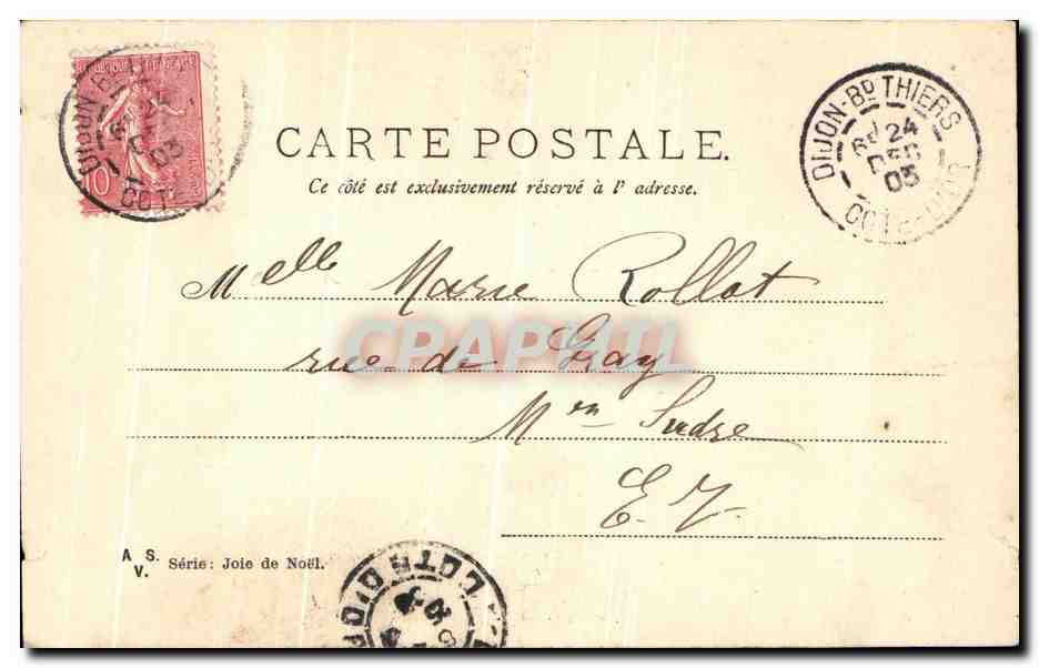 CPA Joyeux Noel Femme Enfant — Verso