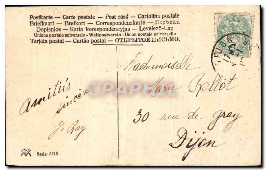 CPA Bonne Annee Trefle Fer a cheval — Rückseite
