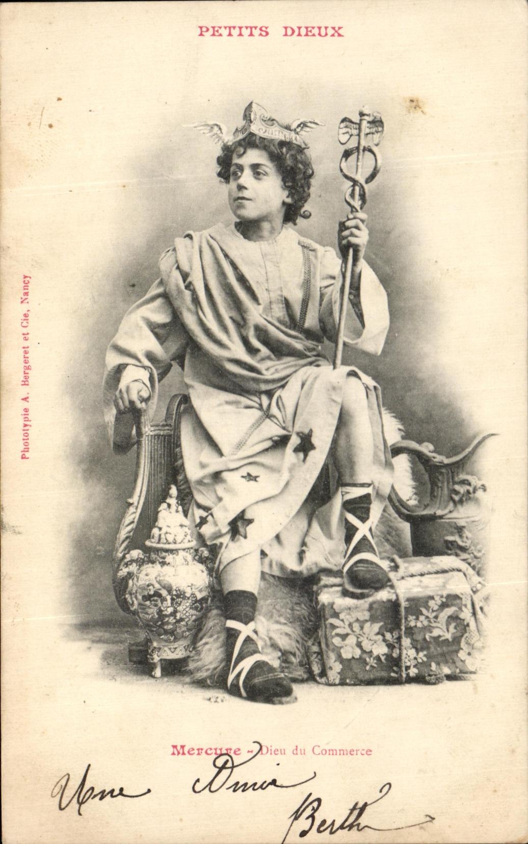 Mercure - Dieu du Commerce — série PETITS DIEUX — Phototypie A. Bergeret et Cie, Nancy
